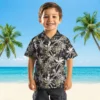 New Orleans Saints Hawaiian Shirt - Palm Pattern Gold Black Aloha Shirt