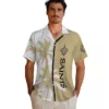New Orleans Saints Hawaiian Shirt - Palm Trees Gold White Aloha Shirt