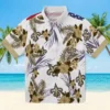 New Orleans Saints Hawaiian Shirt - Patriotic Hibiscus Design Gold White Aloha Shirt