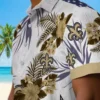 New Orleans Saints Hawaiian Shirt - Patriotic Hibiscus Design Gold White Aloha Shirt