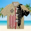 New Orleans Saints Hawaiian Shirt - Stitched Flag Gold Aloha Shirt