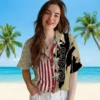 New Orleans Saints Hawaiian Shirt - Stitched Flag Gold Aloha Shirt
