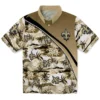 New Orleans Saints Hawaiian Shirt - Sunset Palms Gold White Aloha Shirt