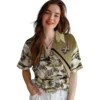 New Orleans Saints Hawaiian Shirt - Sunset Palms Gold White Aloha Shirt