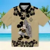 New Orleans Saints Hawaiian Shirt - Surfing Mickey Gold Aloha Shirt
