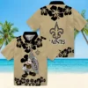 New Orleans Saints Hawaiian Shirt - Surfing Mickey Gold Aloha Shirt