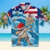 New Orleans Saints Hawaiian Shirt - Surfing Santa Blue Aloha Shirt