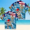 New Orleans Saints Hawaiian Shirt - Surfing Santa Blue Aloha Shirt