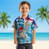 New Orleans Saints Hawaiian Shirt - Surfing Santa Blue Aloha Shirt