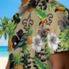 New Orleans Saints Hawaiian Shirt - Toucan Hibiscus Pineapple Gold Green Aloha Shirt