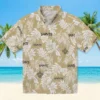 New Orleans Saints Hawaiian Shirt - Tropical Leaf Gold White Aloha Shirt
