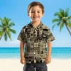 New Orleans Saints Hawaiian Shirt - Tropical Patchwork Gold Black Aloha Shirt