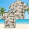 New Orleans Saints Hawaiian Shirt - Tropical Plants Gold White Aloha Shirt