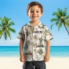 New Orleans Saints Hawaiian Shirt - Tropical Plants Gold White Aloha Shirt