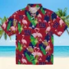 New York Giants Hawaiian Shirt - Flamingo Foliage Blue Green Aloha Shirt
