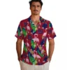 New York Giants Hawaiian Shirt - Flamingo Foliage Blue Green Aloha Shirt