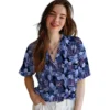 New York Giants Hawaiian Shirt - Floral Pineapple Blue Aloha Shirt