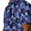 New York Giants Hawaiian Shirt - Floral Pineapple Blue Aloha Shirt