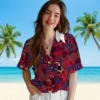 New York Giants Hawaiian Shirt - Floral Toucan Blue Red Aloha Shirt