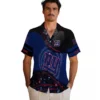 New York Giants Hawaiian Shirt - Football Wave Blue Black Aloha Shirt