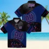New York Giants Hawaiian Shirt - Football Wave Blue Black Aloha Shirt