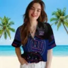 New York Giants Hawaiian Shirt - Football Wave Blue Black Aloha Shirt