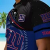 New York Giants Hawaiian Shirt - Football Wave Blue Black Aloha Shirt