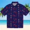 New York Giants Hawaiian Shirt - Framed Floral Blue Aloha Shirt