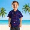 New York Giants Hawaiian Shirt - Framed Floral Blue Aloha Shirt