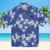 New York Giants Hawaiian Shirt - Hibiscus Clusters Blue Aloha Shirt