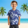 New York Giants Hawaiian Shirt - Hibiscus Clusters Blue Aloha Shirt
