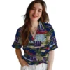 New York Giants Hawaiian Shirt - Palm Horizon Blue Aloha Shirt