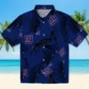 New York Giants Hawaiian Shirt - Palm Leaf Blue Aloha Shirt