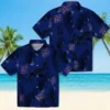 New York Giants Hawaiian Shirt - Palm Leaf Blue Aloha Shirt