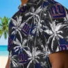 New York Giants Hawaiian Shirt - Palm Pattern Blue Black Aloha Shirt