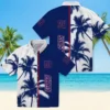 New York Giants Hawaiian Shirt - Palm Trees Blue White Aloha Shirt