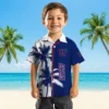 New York Giants Hawaiian Shirt - Palm Trees Blue White Aloha Shirt