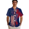 New York Giants Hawaiian Shirt - Stitched Flag Blue Aloha Shirt