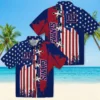 New York Giants Hawaiian Shirt - Stitched Flag Blue Aloha Shirt