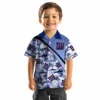New York Giants Hawaiian Shirt - Sunset Palms Blue White Aloha Shirt