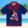 New York Giants Hawaiian Shirt - Surfing Mickey Blue Aloha Shirt