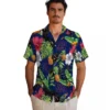 New York Giants Hawaiian Shirt - Toucan Hibiscus Pineapple Blue Green Aloha Shirt