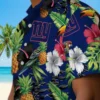New York Giants Hawaiian Shirt - Toucan Hibiscus Pineapple Blue Green Aloha Shirt