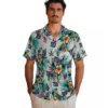 New York Giants Hawaiian Shirt - Tropical Foliage Green Aloha Shirt