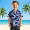 New York Giants Hawaiian Shirt - Tropical Leaf Blue White Aloha Shirt