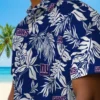 New York Giants Hawaiian Shirt - Tropical Leaf Blue White Aloha Shirt