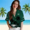 New York Jets Hawaiian Shirt - Beach Sunset Green Black Aloha Shirt