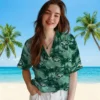 New York Jets Hawaiian Shirt - Coastal Palms Green Aloha Shirt