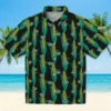 New York Jets Hawaiian Shirt - Corn Motifs Black Green Aloha Shirt