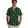 New York Jets Hawaiian Shirt - Corn Motifs Black Green Aloha Shirt